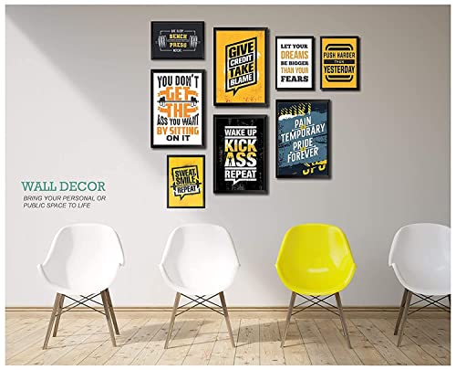 Image of PAPER PLANE DESIGN Quotes Wall Framed Posters (2 Sizes, set of 8 frames) (MENTOR) (E)