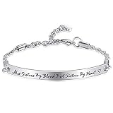 Gleamart Inspirational Bracelet Bester Freund Verstellbares Armreif Geschenk Nicht Schwestern aus Blut, sondern Schwestern auswendig