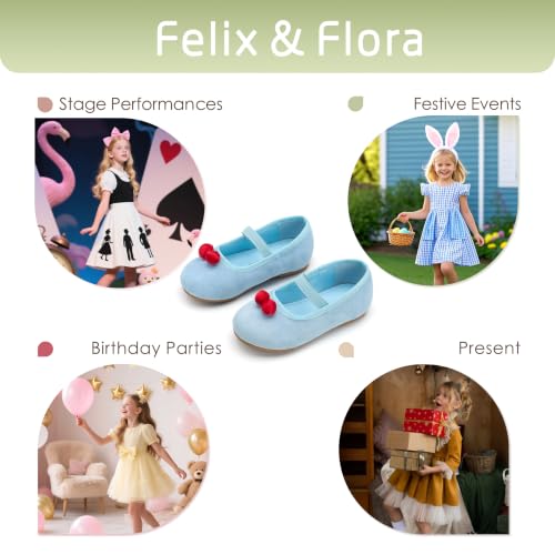 Image of Felix & Flora Toddler Flower Girl Dress Shoes - Girl Ballet Flats Party School Shoes Wedding
