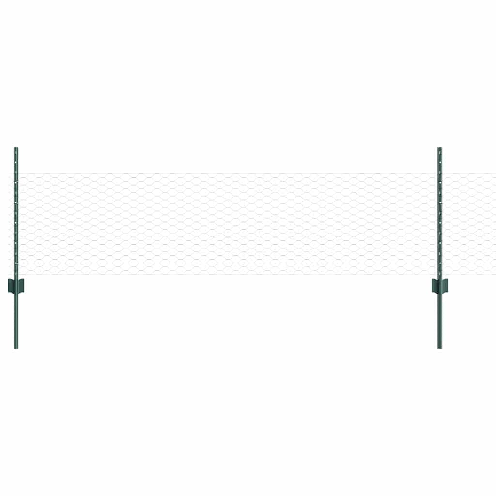 Valla con postes, juego de valla de jardín para pollos, gansos, pavos, aves de corral, 100 x 0,5 m (ancho de malla de 3,6 cm)