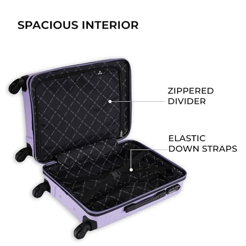 Image of Stony Brook by Nasher Miles Crescent Hard-Sided Polypropylene Cabin Luggage Pastel Purple 20 Inch 55Cm Spinner Trolley Bag