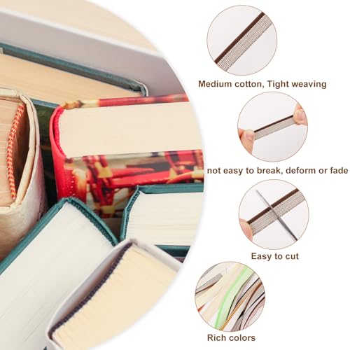 24 unidades diadema de encadernação de livros, 30 x 1,3 cm tecido de encadernação de livros kit de e