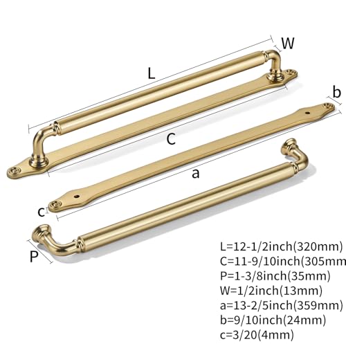 khtumeware 5 Pack 12 Inch Hole Center Champagen Bronze Cabinet Pull with Backplate Solid Heavy-Duty Handles with Base Plate Cabinet Pulls for Drawer Sliding Door Charcuterie Board by khtumeware - Image 2