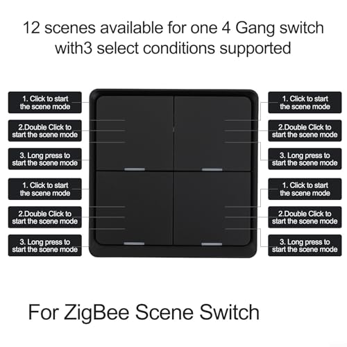 Interrupteur de scène intelligent pour automations de maison connectée Zigbee Tuya