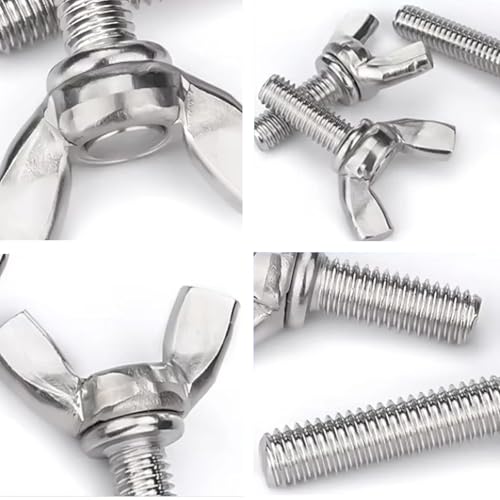 Tornillos de mariposa en acero inoxidable duradero para montajes manuales estables 6