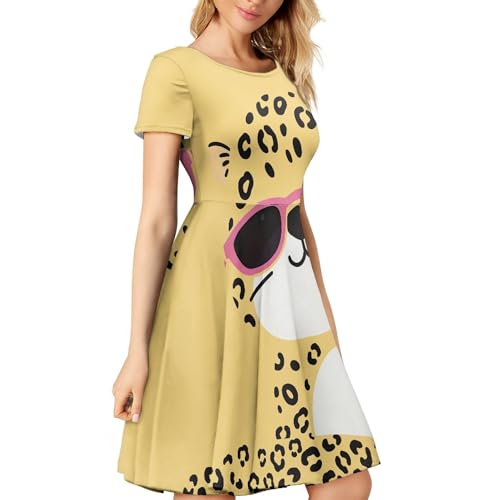 Vestido de verano para mujer Amzbeauty con diseño acampanado fluido