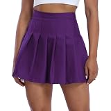 Purple Skirt for Women Pleated Skirts High Waisted Skater Skorts Golf Outfit Plus Size Mini Cheer Dress Size XL