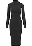 Collo alto e maniche lunghe Urban Classics Abito da Donna a Forma di Tartaruga, L/S Vestito, Grigio (Charcoal 91), XS