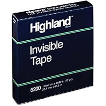 Highland 620025921 Invisible Permanent Mending Tape, 1-Inch x 2592-Inch, 3-Inch Core
