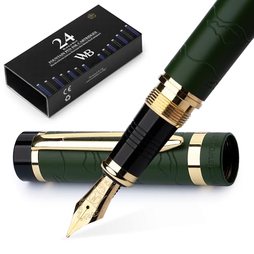 Wordsworth & Black Primori Fountain Pen Set [Green Gold]; Medium