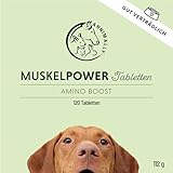 Annimally Amino Boost Muskelaufbau Tabletten für Hunde - 120 Aminosäuren Tabletten mit 9 Inhaltsstoffen u.a. mit Protein & Magnesium zum gezielten Aufbau der Muskulatur bei Hunden