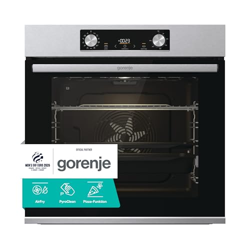 Gorenje OptiBake BPS 6737 E14X Einbau-Backofen / 77L / Pyrolyse / GentleClose & Open / ExtraSteam / Air Fry / Pizzamode 300°C / PerfectGrill / Teleskopauszüge / Inox