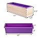 Ogrmar Silicone Soap Molds Kit-42 oz Wooden Silicone Rectangular Mold with Stainless Steel Wavy & Straight Scraper for Soap Cake Making (Purple)