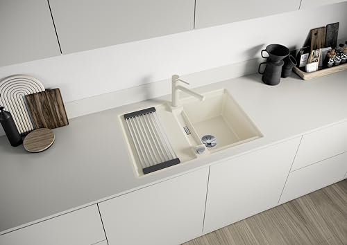 Fregadero empotrable de granito negro BLANCO ADIRA de SILGRANIT diseño premium reversible 3