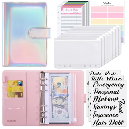 Image of SKYDUE Budget Binder with Cash Envelopes & Expense Budget Sheets,Money Saving Binder,Cash Envelopes for Budgeting and Saving Money