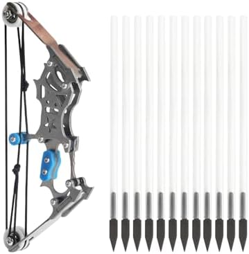 FENJANER Archery Mini Compound Bow and Arrows Set for Games Shooting Gift Stainless Steel Bow with Arrows