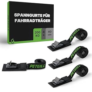 PETGILL Spanngurte Fahrradträger Set 4 Stück