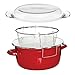 Premier Housewares Friteuse avec couvercle en Pyrex / PANIER EN FIL DE FER / Rouge 5 litres 16 x 33 x 27 cm