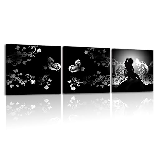 PIY PAINTING 3 Pezzi Quadri Astratti Su Tela Artistico Quadro Su Tela Stampe Da Parete Bianco e Nero Quadro Moderno Soggiorno Stampa Su Tela Canvas Quadri Per Camera Da Letto Cucina 30x30 cm