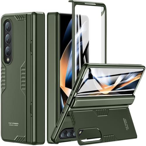 Coque Samsung Galaxy Z Fold 4 antichoc premium avec protection charnière et béquille, vert