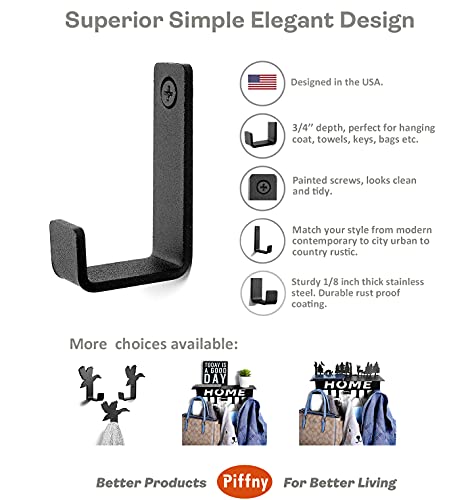 Piffny GGGJPL-0003 Robe & Towel Hook, 6 Pack Heavy Duty Stainless Steel Outdoor Wall Hooks For Hanging Towel, Coat, Backpack, Keys, Etc thumb #1