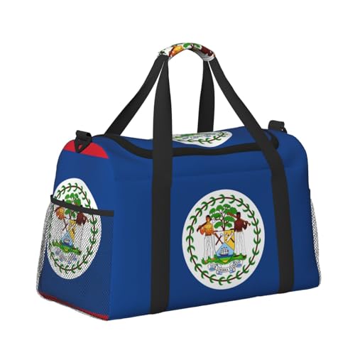 Belize Flag Print Large Hand Travel Bag, Waterproof Tote Handbag for Women, Duffel Bag Sport Gym for Men3