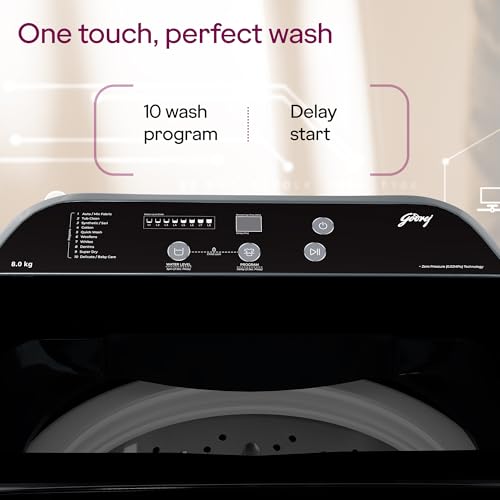 Godrej 8 Kg 5 Star Zero Pressure (0.02 MPa) Technology With Steel Drum Fully-Automatic Top Load Washing Machine (WTEON ADA 80 5.0 FEFN GLGR, Glacial Grey, With Soft Close Lid) - Image 6