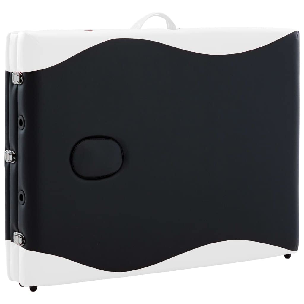 Massageliege Klappbar 3-Zonen mit Holzgestell Schwarz und Weiß,Gesundheit & Schönheit,Körperpflege,Massage & Entspannung,Massagetische,Schwarz,18.45 kg-110212