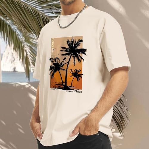 Palm Tree Hawaiian Shirt for Men Vacation Beach Tropical Casual Shirts Oversized Tshirts Graphic Tees Summer Tops4