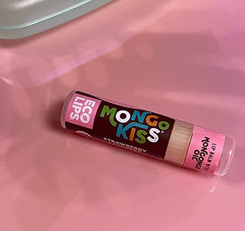 Eco Lips Mongo Kiss Organic Lip Balm 4 Pack Blood Orange, Yumberry, Strawberry Lavender, Black Cherry - 100 Percent Usda Organic - Soothe, Moisturize Dry, Cracked And Chapped Lips - Made In Usa #TOP5