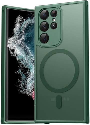 EASDNB für Samsung Galaxy S22 Ultra Hülle für Magsafe, Magnetisch Handyhülle für S22 Ultra Hülle, Kameraschutz Stoßfeste Kratzfeste Durchscheinende Schutzhülle für Samsung S22 Ultr
