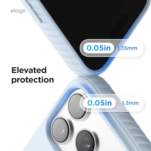 Image of elago Magnetic Ridge for iPhone 17 Pro Case, Premium Magnetic Silicone Case, Compatible with MagSafe, Liquid Silicone Material, Protective Cover, Shockproof, Slim Phone, 6.3 inch (Light Blue)