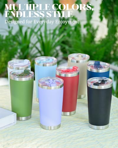 avodvo 20oz Tumbler with 2 Lids and Straw, Stainless Steel Travel Mug - image 8