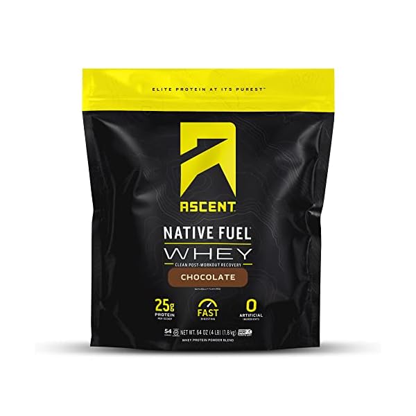 Ascent Native Fuel Whey Protein Powder - Chocolate - 4 lbs