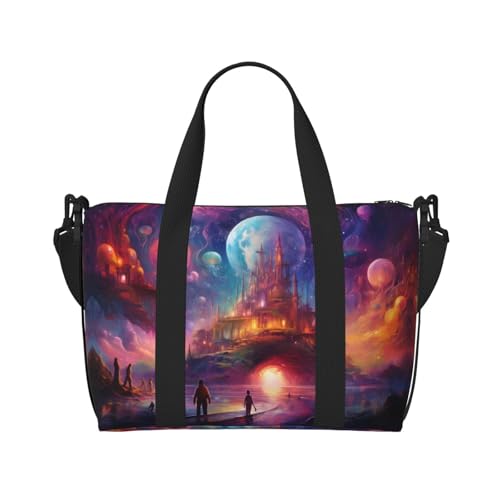 Phayah Glowing Mystery Castle Crossbody Travel Bag Overnighter Duffel Bags Carry On Size Ideal For School Or Overnight Travel Bag2