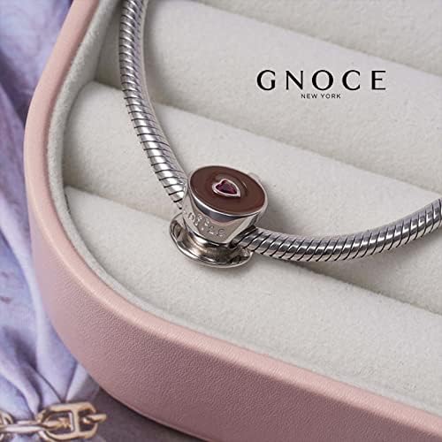 GNOCE Afternoon Coffee Charm Bead Sterling Silver Charm Fit Bracelet/Necklace for Women Girls Wife Daughter