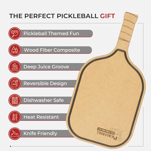 Tabla de cortar Elihome Pickleball con mango y ranura para jugos miniatura 6