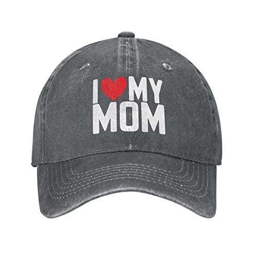 Cowboy Baseball Hats Low Profile I Love My Mom Hats For Men Baseball Cap Cotton Running Hat Deep Heather #TOP1
