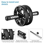 Bauchroller, Bauchtrainer Ab Roller, Bauchmuskeltrainer Ab Wheel Set für Core Workout und Muskelübungen mit Kniematte, Rutschfestes Doppelrad, Bauchmuskeltraining für Männer und Frauen – Bild 3