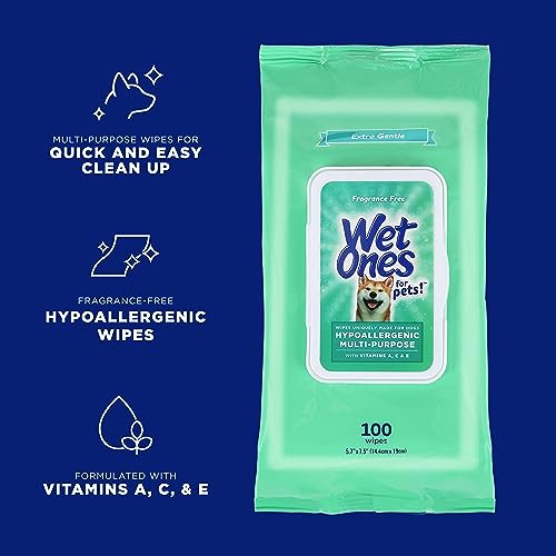 Image of Wet Ones Mixed 13 Piece Bundle of Human & Pet Wet Wipes, Hypoallergenic | 10 Packs Sensitive Skin Hand and Face Wipes, 20 Ct Plus 3 Packs for Pets Hypoallergenic Dog Wipes, 100ct