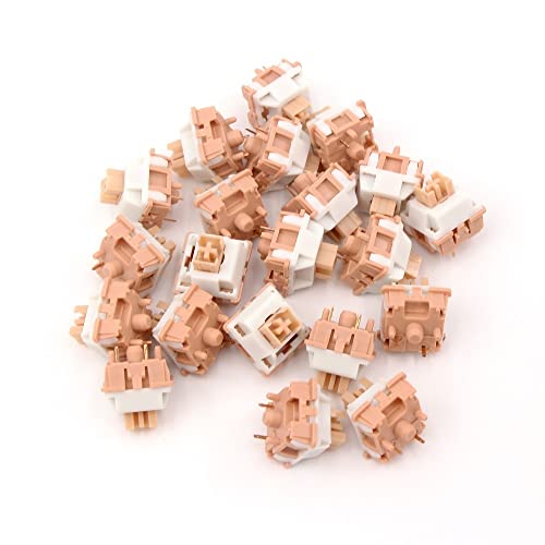Przełącznik Outemu Cream, 5pin Wstępnie Smarowany Liniowy Przełącznik Cichy Clicky RGB Do Niestandardowej Mechanicznej Klawiatury Do Gier (Color : Silent Cream Yellow, Size : 70PCS)