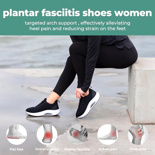 Image of Autper Plantar Fasciitis Shoes Women Walking Arch Support Tennis Casual Athletic Nurse Orthotic Sneakers for Foot Pain Relief