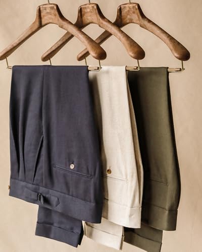 Vintage Men's Cotton Casual Pants Relaxed Fit Trousers Twill Dress Pants4