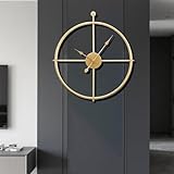 Eruner Gold Brass Wall Clock 24 Inch Wall Clocks for Living Room Decor Mordern Decorative Clock Minimalism Non Ticking Battery Operated Metal Clock for Living Room Kitchen and Office