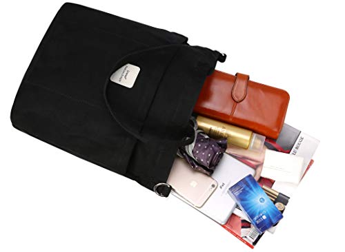 Iswee Canvas Tote Bag For Women Crossbody Tote With 3 Front Pockets Causal Bags Everyday Handbag Zipper Closure #TOP7