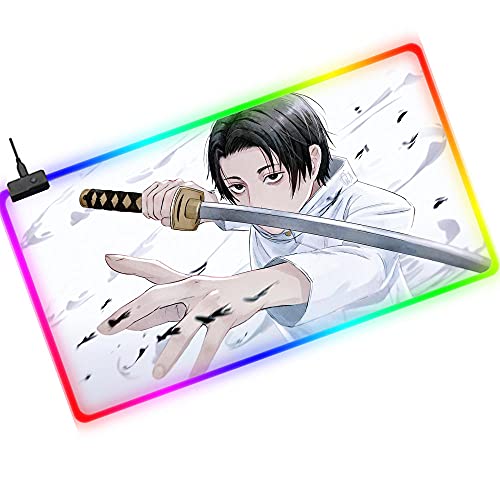 マウスパッド 呪術廻戦アニメrgb大型マウスパッド14照明モード拡張サイズledゲーミングキーボード パッド速度光るラップトップマウスパッドusbポート滑り止めラバーデスクマットゲーマー 900x400mm マウスパッド の通販情報 No ユアガイド