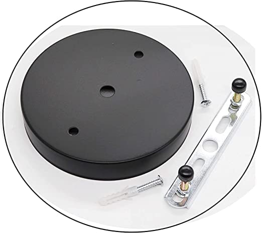 A k 100mm x 20mm Black Lamp Holder Ceiling Canopy Kit Ceiling Plate Chassis Base Pendant Light Accessories, Metal Pack of 1-image-9