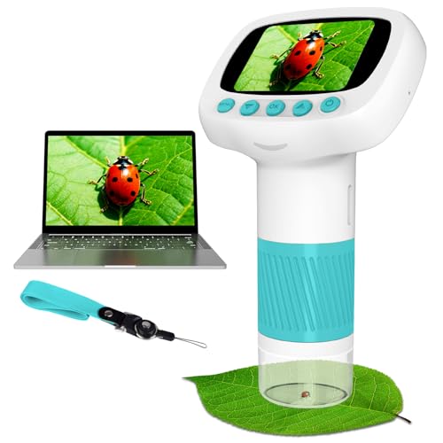 Mikroskop für Kinder ab 3 Jahren, 1000X Tragbares Handmikroskop mit 2\'\' HD-Bildschirm, Digitales Edubini Taschen Mikroskop, Weihnachten Geburtstag Geschenke für Kinder (Blau) Mikroskop für Kinder ab 3 Jahren, 1000X Tragbares Handmikroskop mit 2\'\' HD-Bildschirm, Digitales Edubini Taschen Mikroskop, Weihnachten Geburtstag Geschenke für Kinder (Blau)
