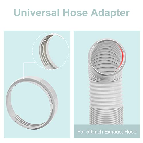 Portable Ac Window Kit With Exhaust Hose, Air Conditioners Kits Parts Adjustable Window Seals For Sliding Window, Universal Vertical Sliding Ac Vent Kit With 5.9” Round Coupler (59" Exhaust Hose Set) #TOP2