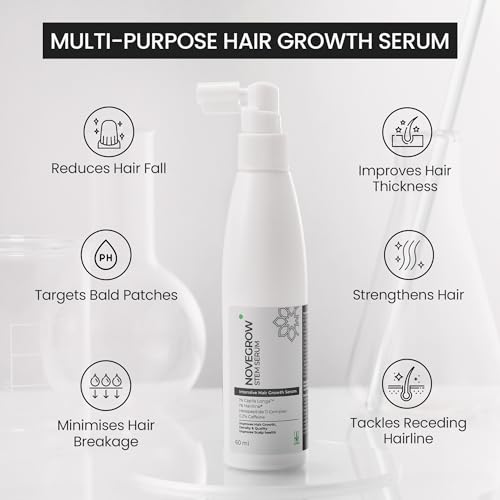 Image of STEM SERUM, Intensive Hair Growth Serum, Reduces Hair Fall and Hair Loss, Boosts Scalp Health, Contains Capilla Longa, Dermatologically Tested, All Hair Types, For Men and Women, 60ml.